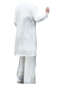Custom made cotton linen long shirt men's Han suit Tang suit meditation suit Chinese style linen men's suit ancient costume ancient fairy airway robe Kung Fu SHIRT CREW drama suit hand-painted Tang suit SKF004 front view